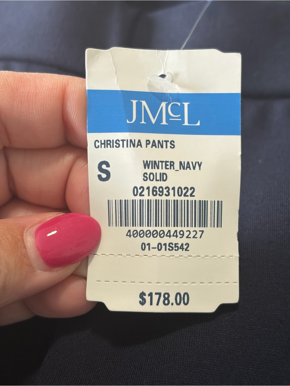 J. McLaughlin Christina Pants NWT size Small in Winter Navy Pull On Stretch - Picture 3 of 12